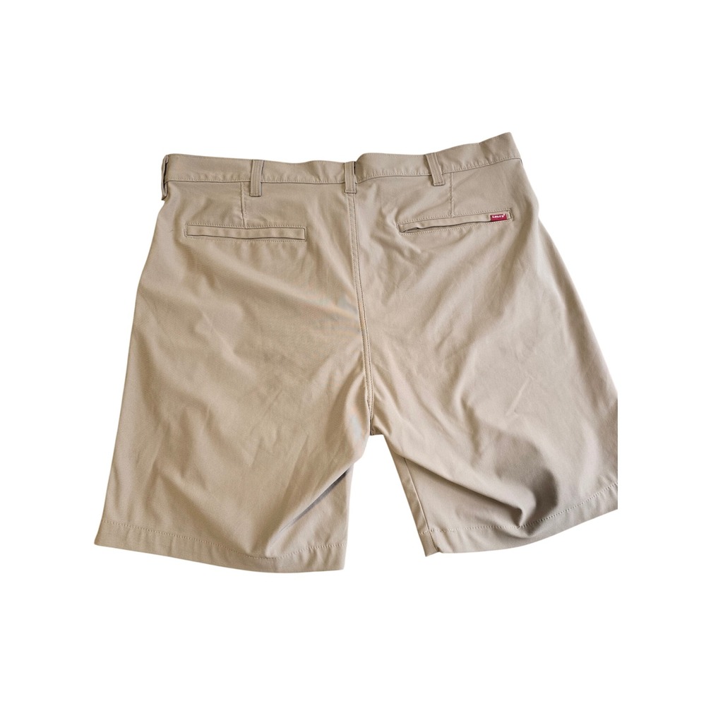 😀Levi Strauss XX Chino Standard Fit Shorts Mens 38 Tan Khaki Flat Front Stretch - Picture 12 of 16